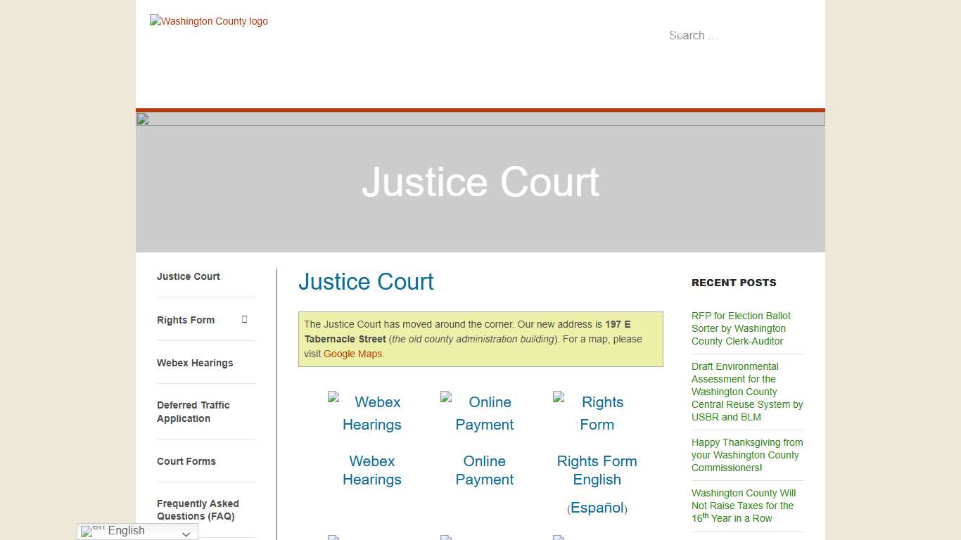 Justice Court Washington County of Utah