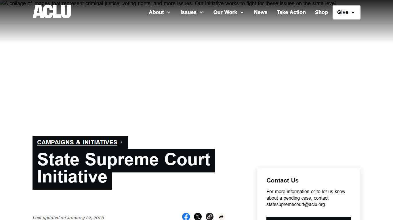 State Supreme Court Initiative American Civil Liberties Union